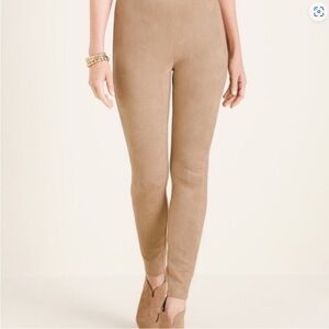 J. McLaughlin Lori Pants Skinny Pull On Stretch Faux Suede Cream Size XL.